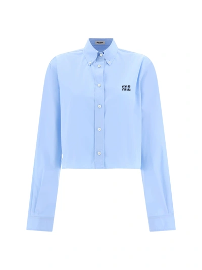 Shop Miu Miu Shirt In Azzurro