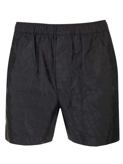 Shop Valentino Toile Iconographe Swim Shorts In Black
