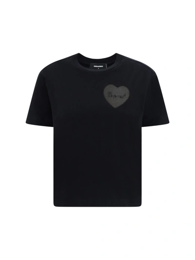Shop Dsquared2 Boxi Fit T-shirt In Black