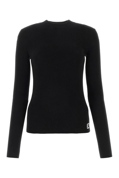Burberry Ekd Patch Ribbed Knit Sweater In Black