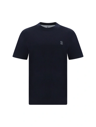 Shop Brunello Cucinelli T-shirt In Blue