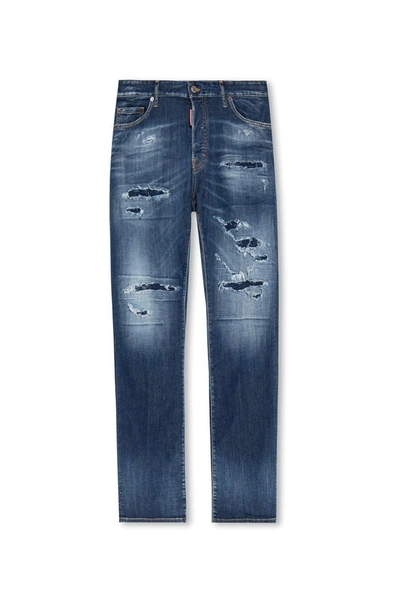 Shop Dsquared2 Mid-rise Straight-leg Distressed Jeans  In Default Title
