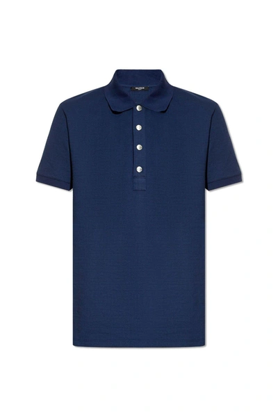 Shop Balmain Short Sleeved Polo Shirt In Default Title