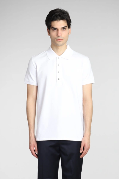 Shop Balmain Polo In White Cotton In Default Title