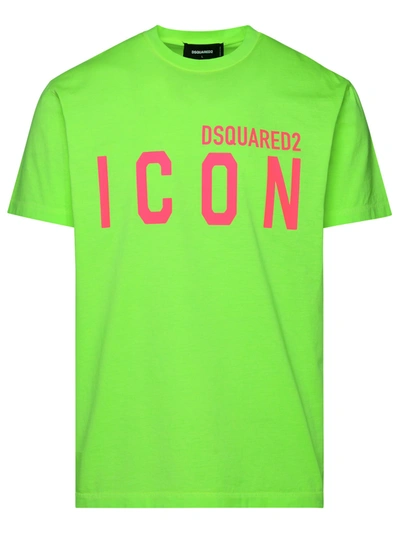 Shop Dsquared2 Green Cotton T-shirt In Green Fluo