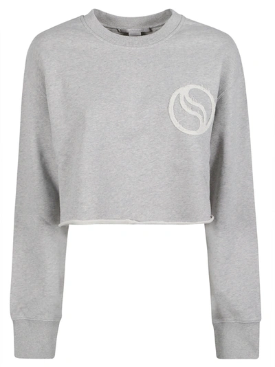 Shop Stella Mccartney Logo Patch Cropped Sweatshirt In Light Grey M