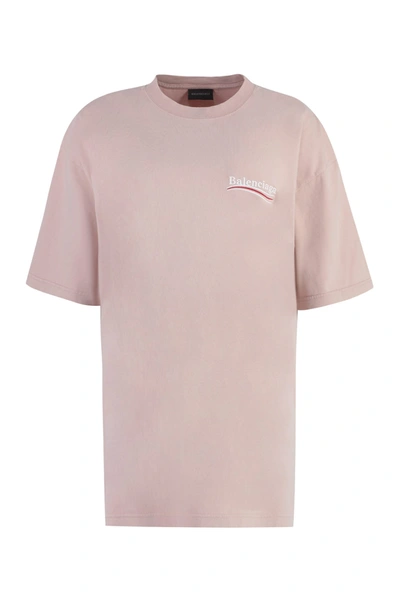 Shop Balenciaga Cotton Crew-neck T-shirt In Light Pink