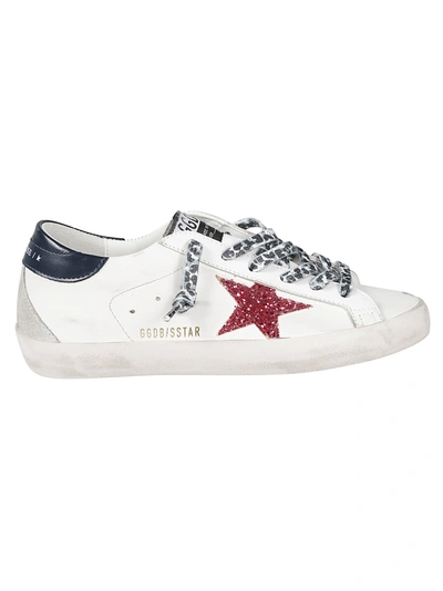 Shop Golden Goose Super-star Sneakers In White/fuchsia/blue/ice