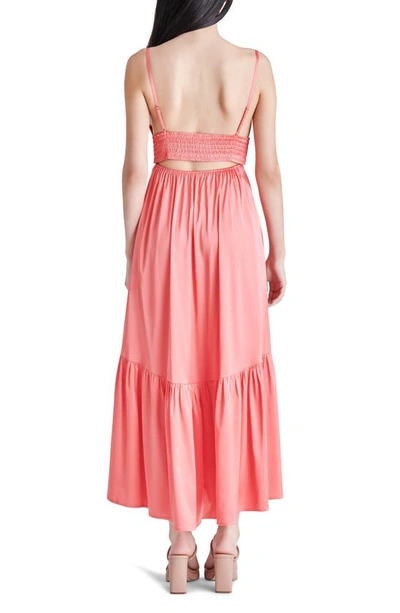 Steve Madden Lisa Stretch Satin Charmeuse Midi Dress In Spring Rose