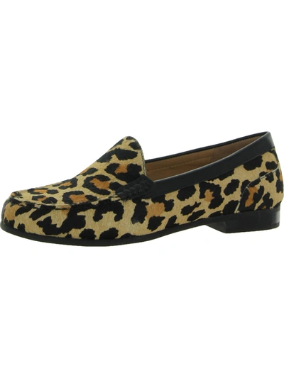 Shop Array Katie Womens Calf Hair Animal Print Loafers In Brown