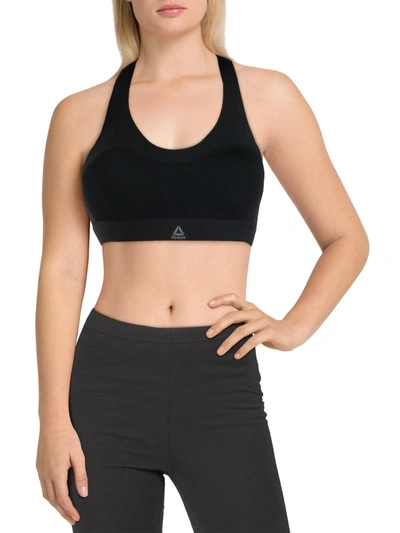 Shop Reebok Womens Motion Sense Technology Fitness Sports Bra In Black