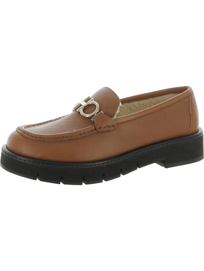 Shop Ferragamo Rolo Womens Leather Comfort Loafers In Multi