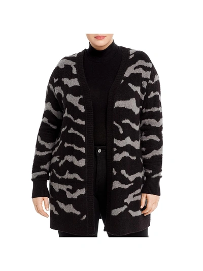 Shop Aqua Curve Womens Animal Print Open Front Cardigan Sweater In Multi