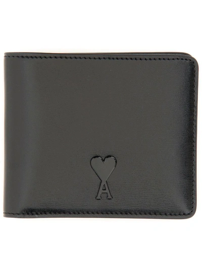 Shop Ami Alexandre Mattiussi Ami Paris Wallet With Logo Unisex In Black