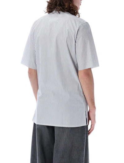 Shop Maison Margiela Striped Shirt In Blue White Stripes