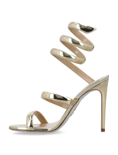 Shop René Caovilla Padded Cleo Sandals In Gold