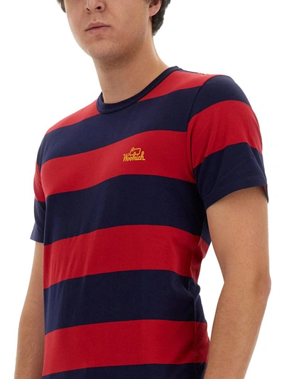 Shop Woolrich Striped T-shirt In Multicolour