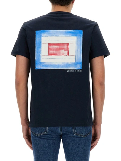 Shop Woolrich T-shirt With Logo In Blue