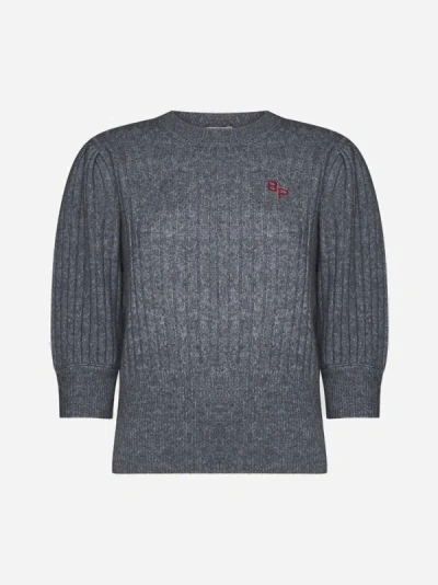 Shop Baum Und Pferdgarten Chelle Cable-knit Alpaca-blend Sweater In Margot Grey