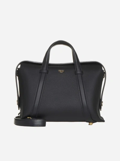 Shop Fendi Boston 365 Medium Leather Bag In Black