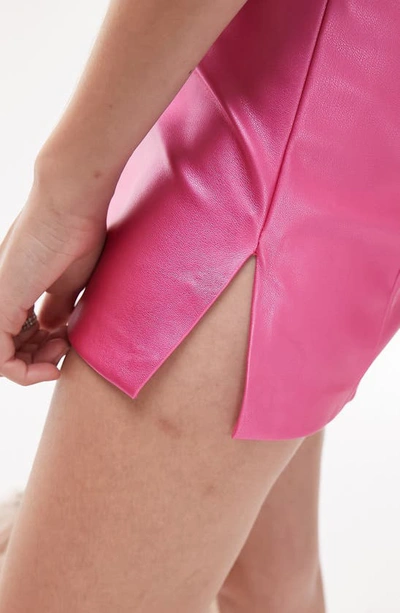 Shop Topshop Split Miniskirt In Pink