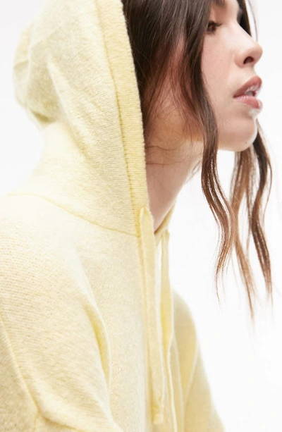 Shop Topshop Boxy Crop Hooded Sweater In Yellow