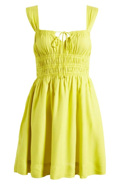 Shop Topshop Shirred Waist Dress In Light Green