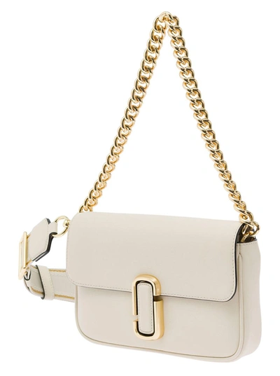 Shop Marc Jacobs 'the J' White Crossbody Bag With Logo Detail In Leather Woman