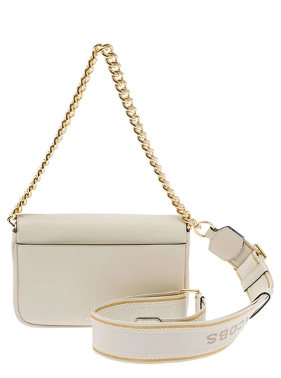 Shop Marc Jacobs 'the J' White Crossbody Bag With Logo Detail In Leather Woman