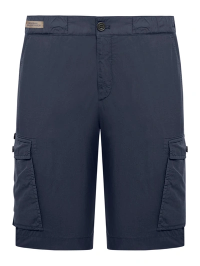 Shop Paul & Shark Cargo Bermuda Shorts With Drawstring In Blue