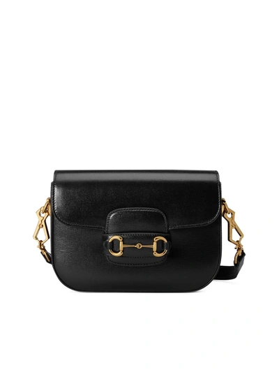 Gucci 1955 Horsebit Mini Grained-leather Shoulder Bag In Black