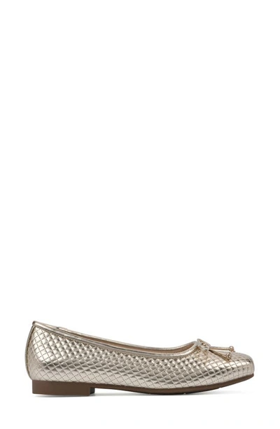 Shop Cliffs By White Mountain Bessy Ballet Flat In Pale Gold/ Metallic/ Smooth