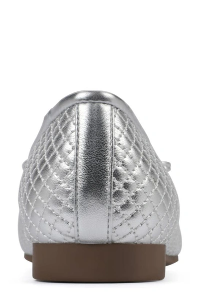 Cliffs By White Mountain Bessy Ballet Flat In Silver/ Metallic/ Smooth