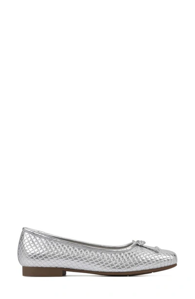 Cliffs By White Mountain Bessy Ballet Flat In Silver/ Metallic/ Smooth