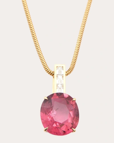 Shop Yi Collection Women's Rubellite & Diamond Supreme Pendant Necklace In Pink