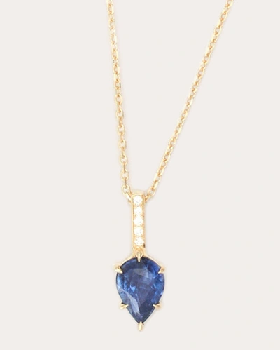 Shop Yi Collection Women's Ceylon Sapphire & Diamond Arrow Pendant Necklace In Blue