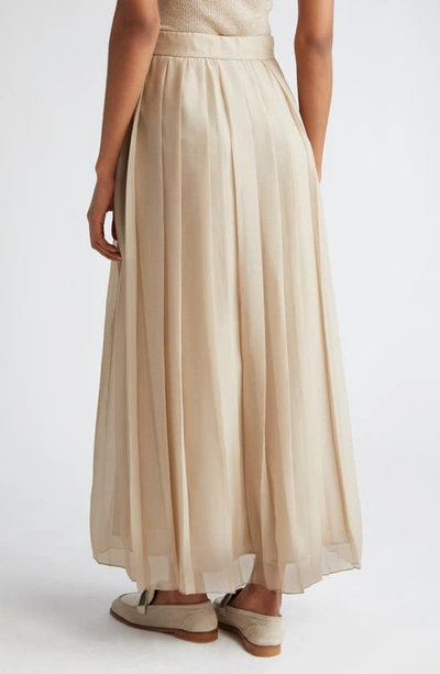 Shop Eleventy Pleated Maxi Skirt In Sand