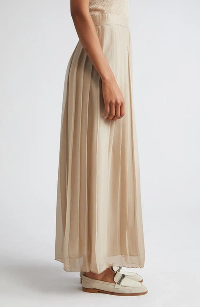 Shop Eleventy Pleated Maxi Skirt In Sand