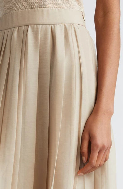 Shop Eleventy Pleated Maxi Skirt In Sand