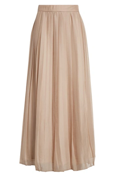 Shop Eleventy Pleated Maxi Skirt In Sand