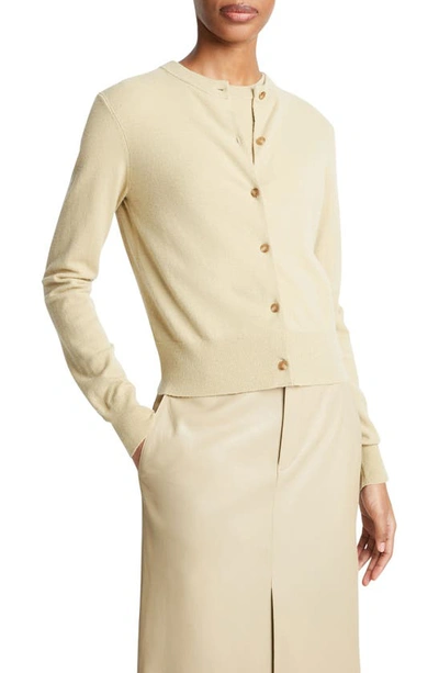 Shop Vince Wool & Cashmere Blend Button-up Cardigan In Thyme