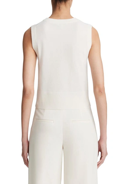 Shop Vince Sleeveless Wool & Cashmere Blend Sweater In Off White