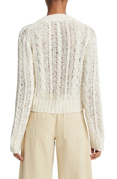 Shop Vince Open Stitch Cable Sweater In Cream