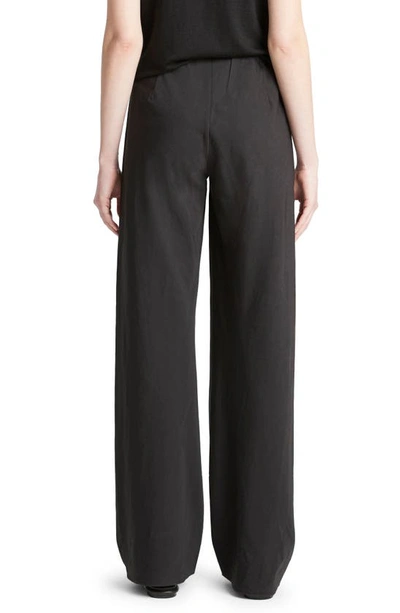Vince High-rise Cotton-blend Pants In Black