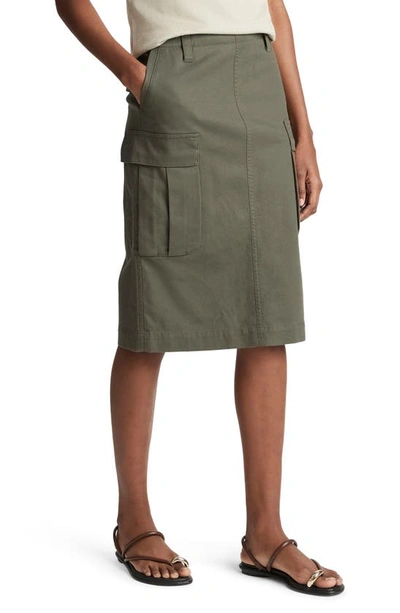 Shop Vince Stretch Cotton Utility Cargo Skirt In Night Pine
