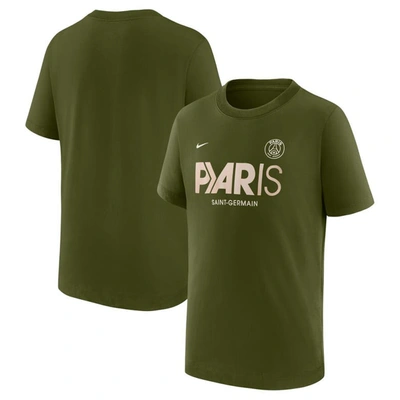 Shop Nike Youth  Olive Paris Saint-germain Mercurial T-shirt