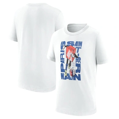 Shop Nike Youth  White Paris Saint-germain Boxy Character T-shirt