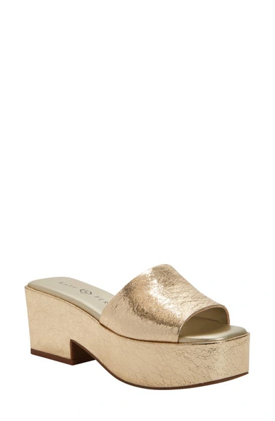 Shop Katy Perry The Busy Bee Platform Slide Sandal In Gold