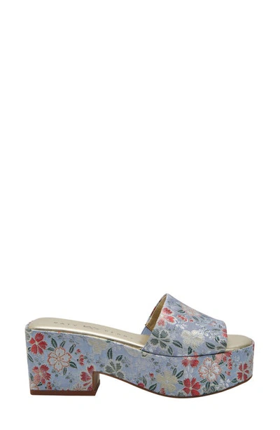 Shop Katy Perry The Busy Bee Platform Slide Sandal In Blue Multi