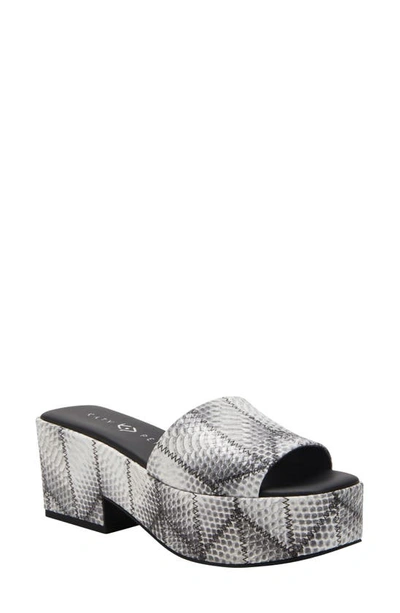Shop Katy Perry The Busy Bee Platform Slide Sandal In Black White Multi